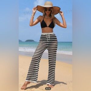 Crochet-style stripe cover up